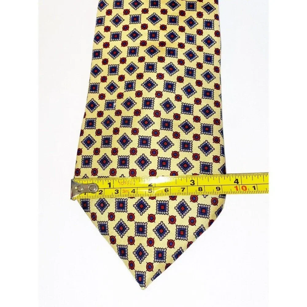 Savile Row Tie Yellow Blue Burgundy